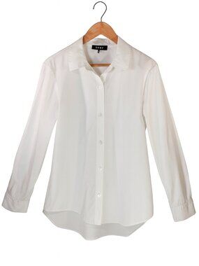 DKNY White Button Up Cotton Shirt – Untucked – Size M